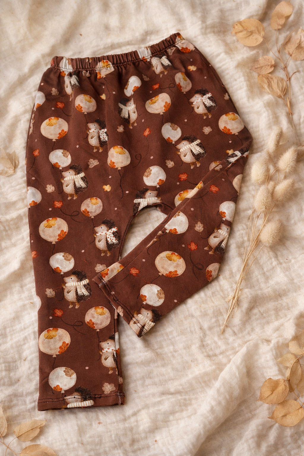 Leggings Igel braun mit Luftballon