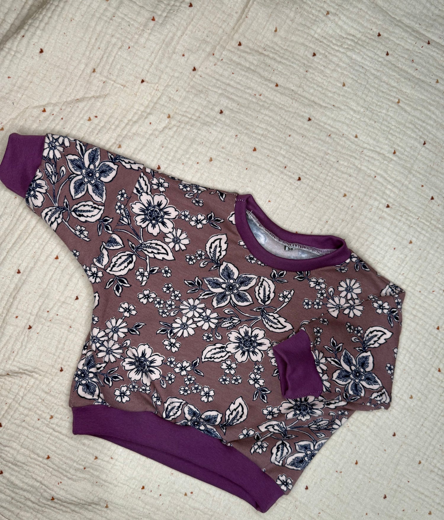 Oversize Sweater Vintage Flower