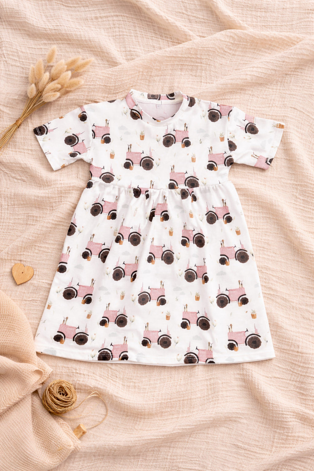 Kleid Traktor rosa