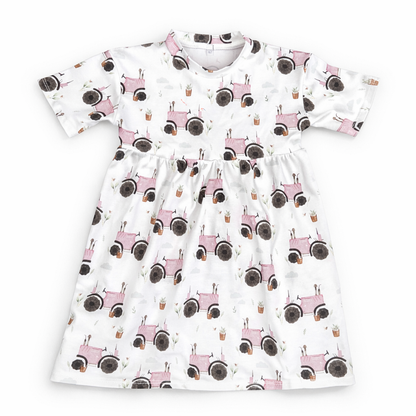 Kleid Traktor rosa