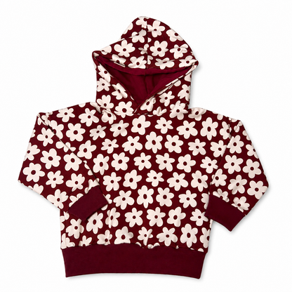Hoodie Blumen weinrot