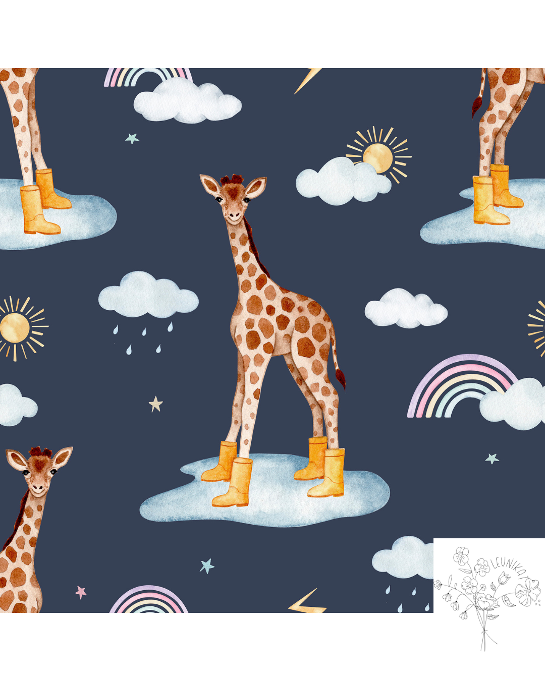 Giraffe mit Gummistiefeln