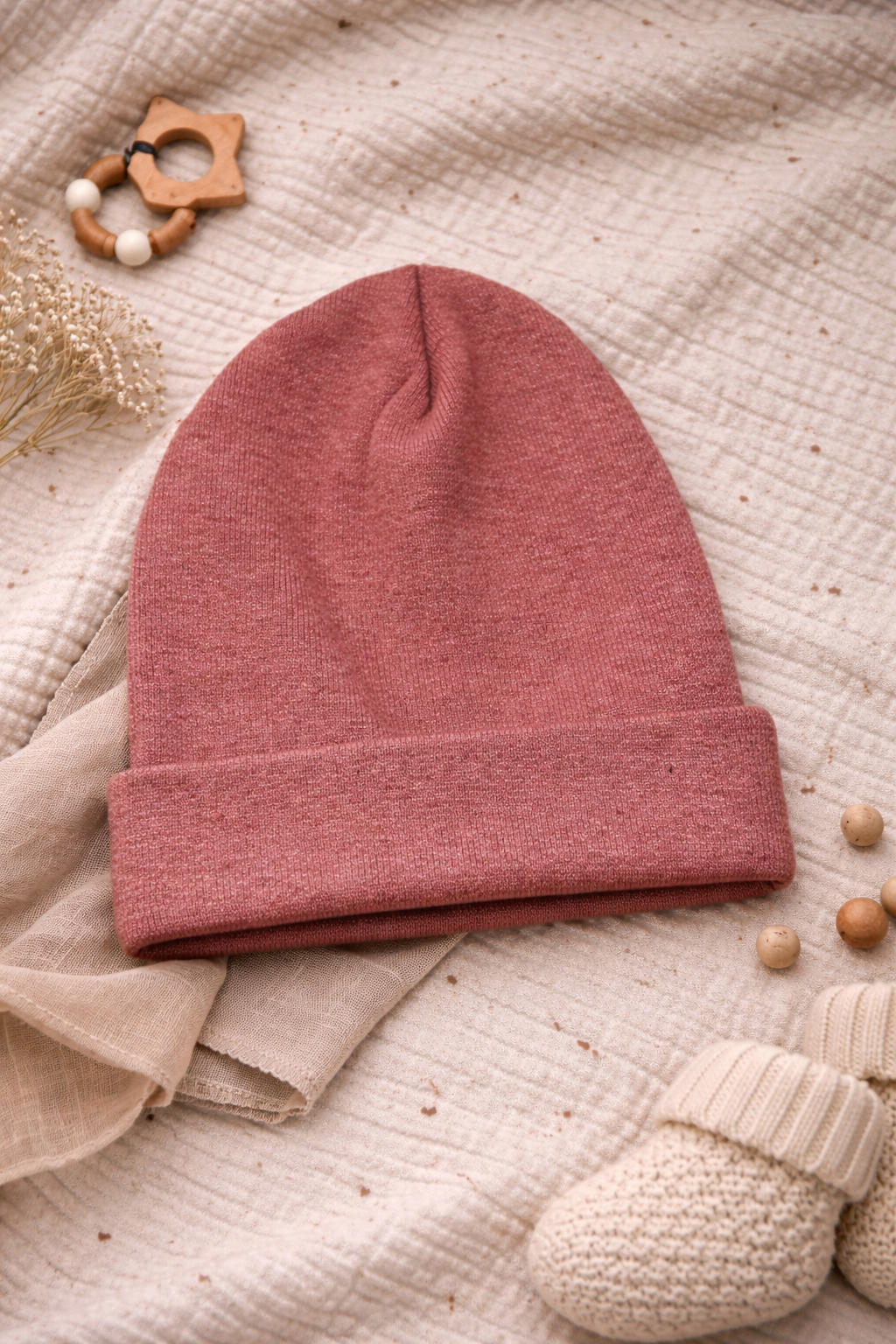 Beanie ripp Altrosa meliert