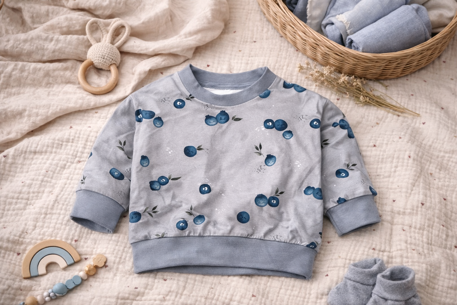 Pull oversize "Myrtilles grises"