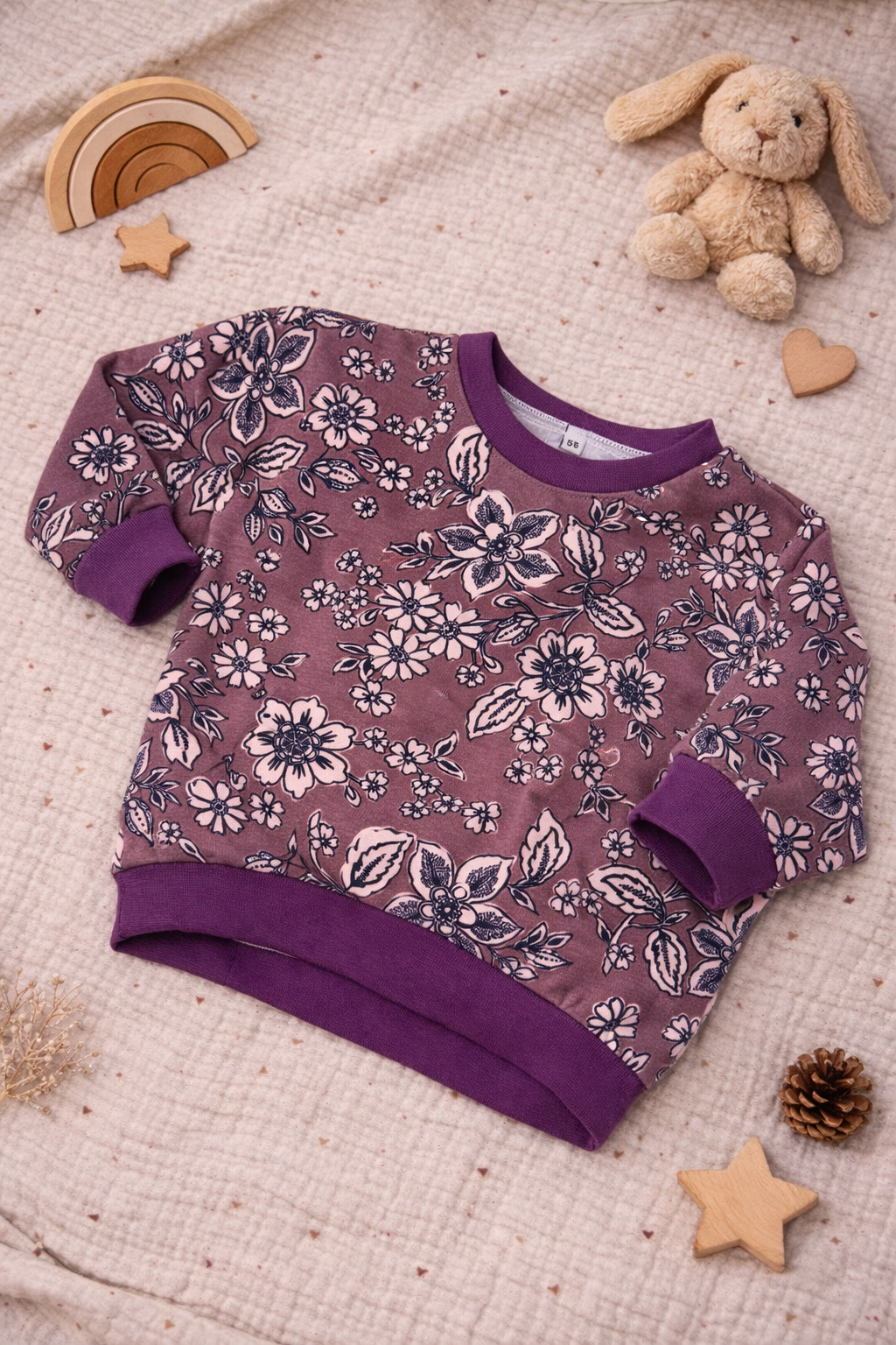 Oversize Sweater Vintage Flower