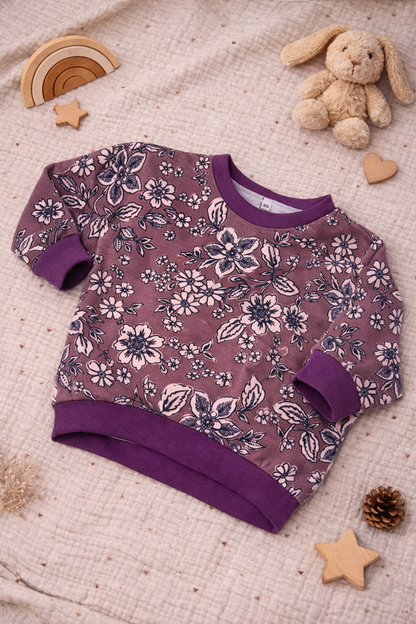 Oversize Sweater Vintage Flower