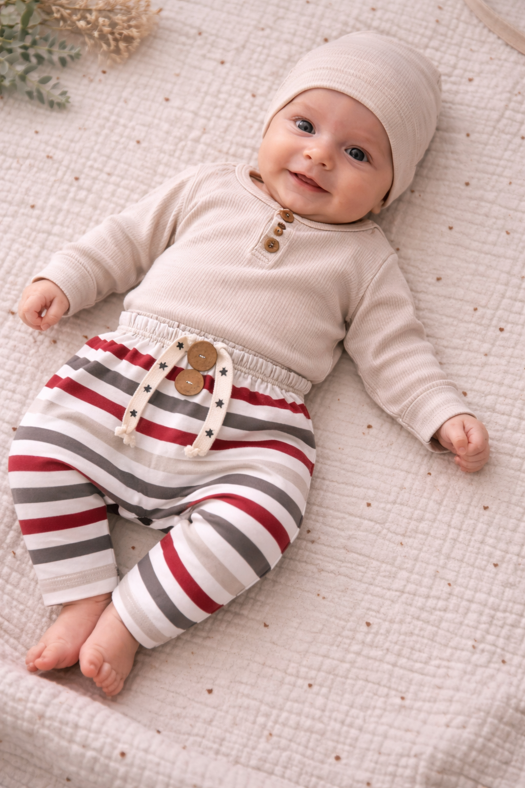 Leggings gestreift rot braun