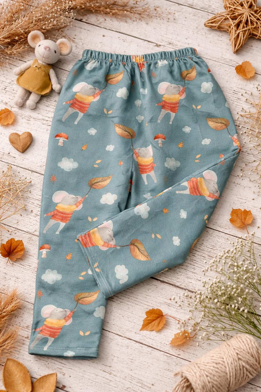 Leggings Maus mit Blatt