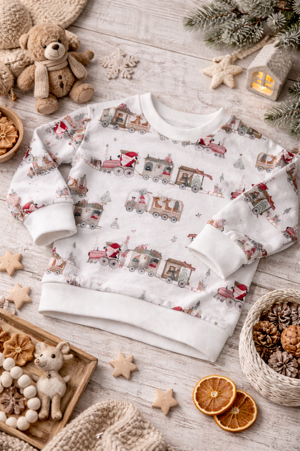 Oversie Pullover Weihnachtszug