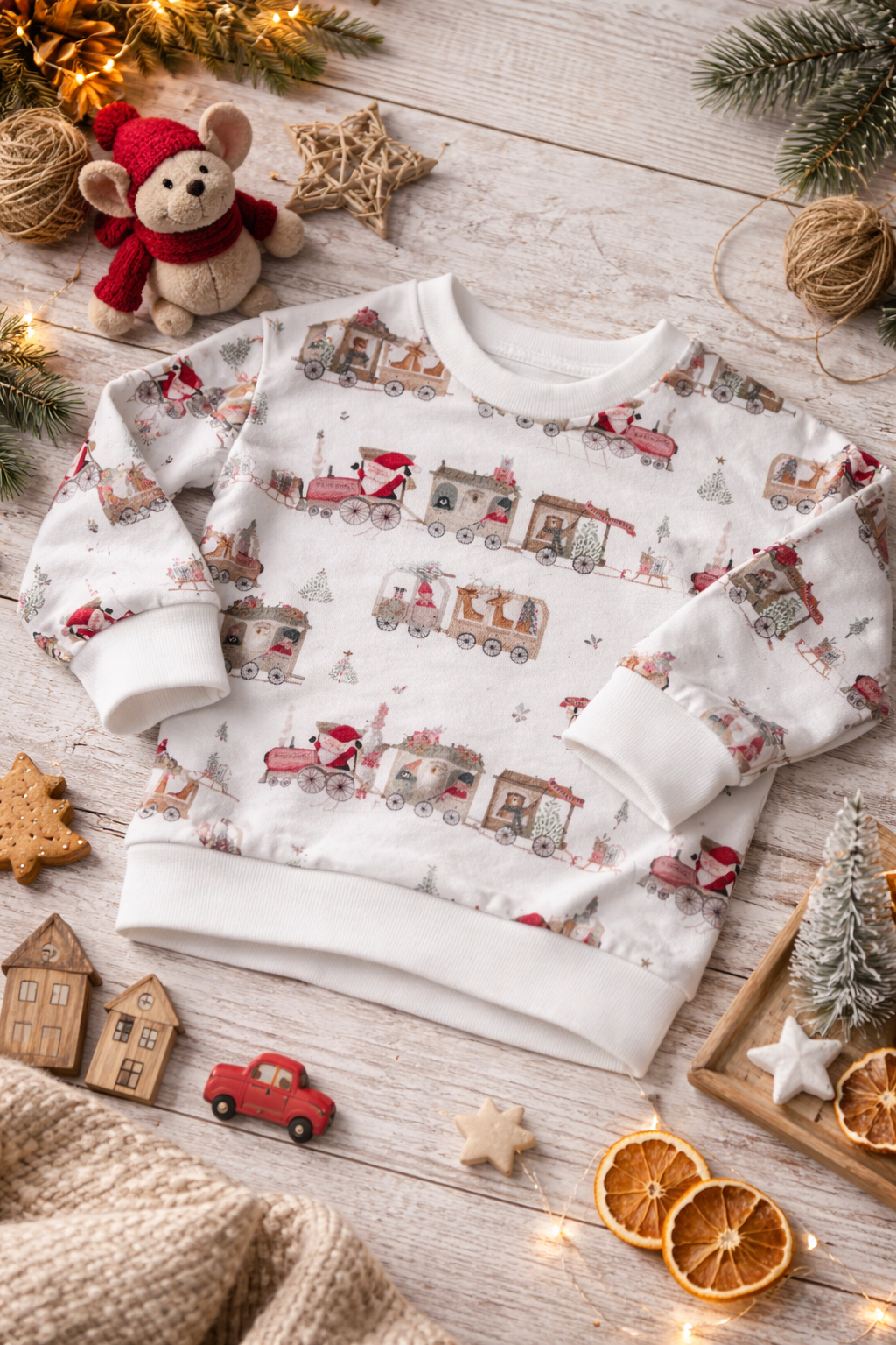 Oversie Pullover Weihnachtszug