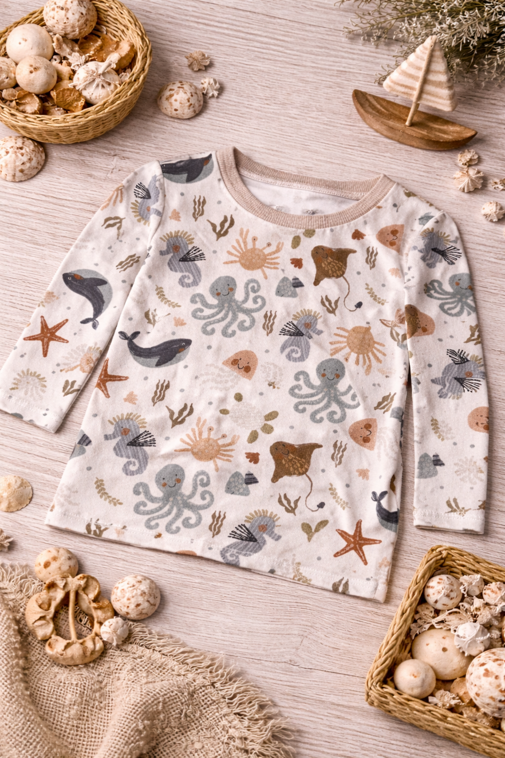 Langarmshirt Meerestiere