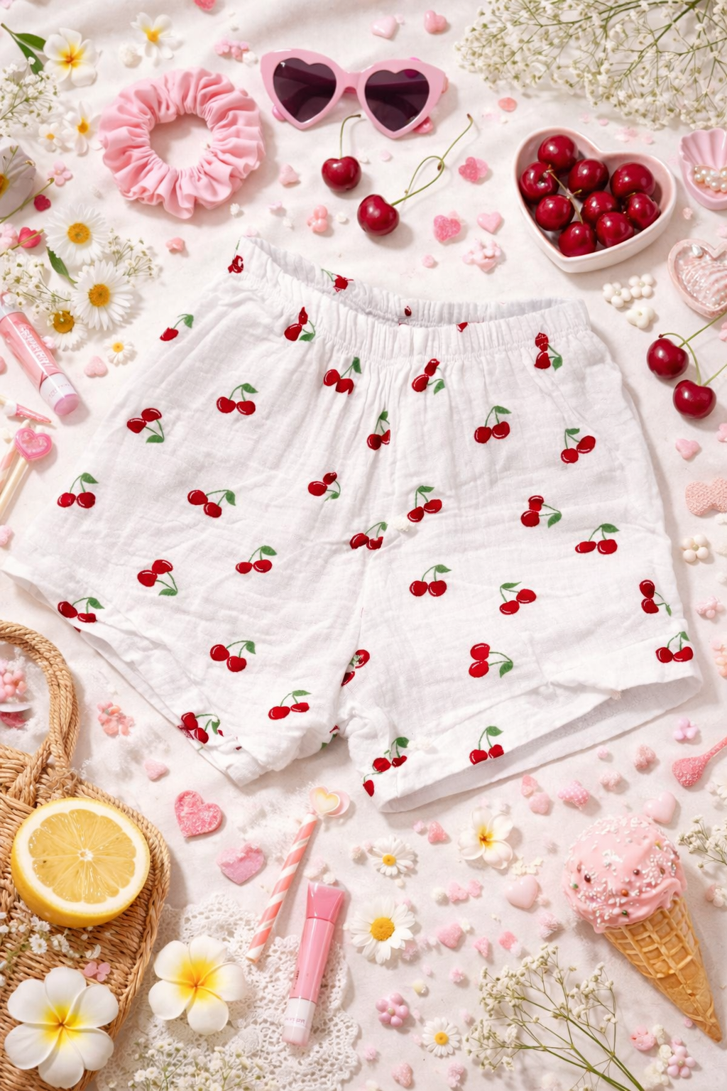 Musselin Shorts Kirschen