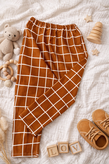 Leggings à carreaux marron