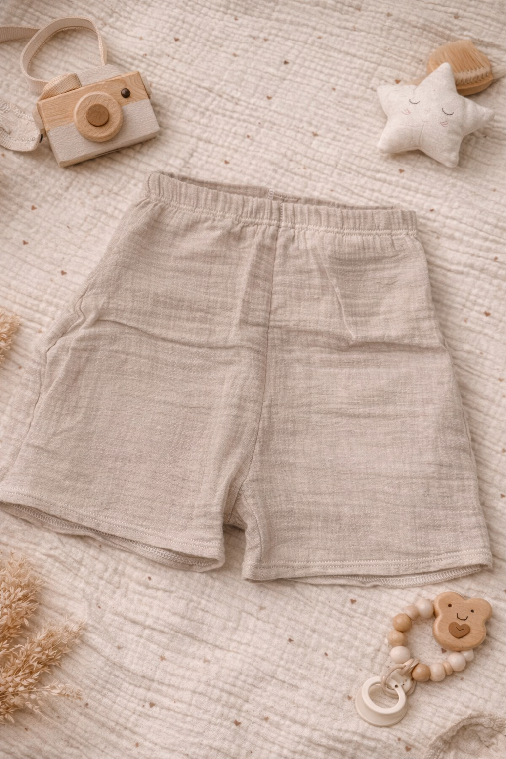 Musselin Shorts beige