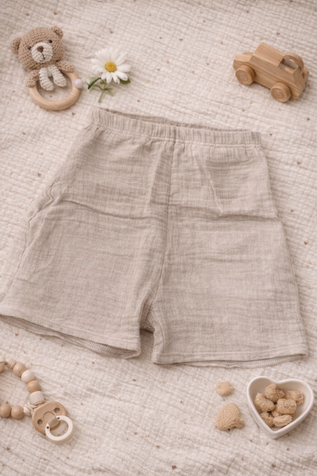 Musselin Shorts beige