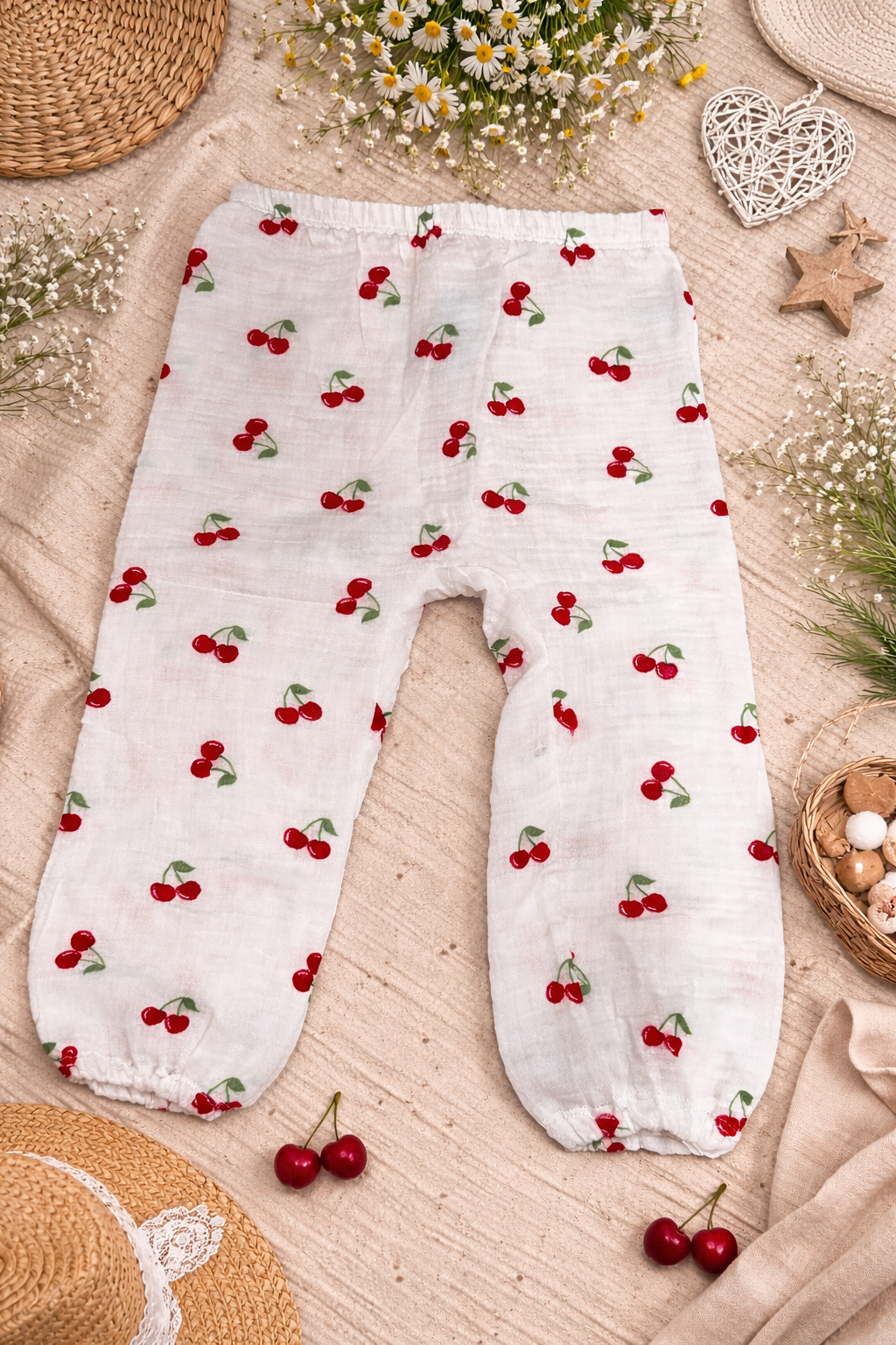 Musselin Hose Kirschen