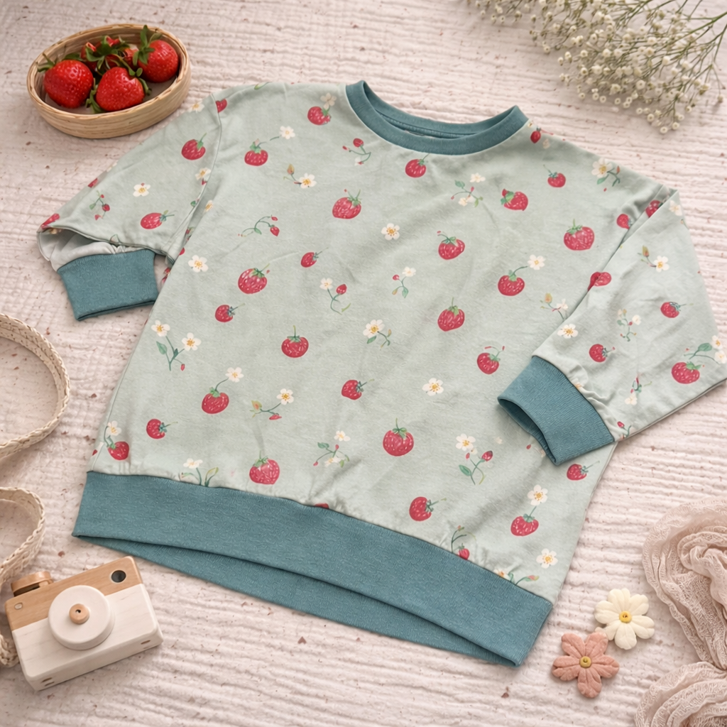 Oversize Pullover Erdbeer