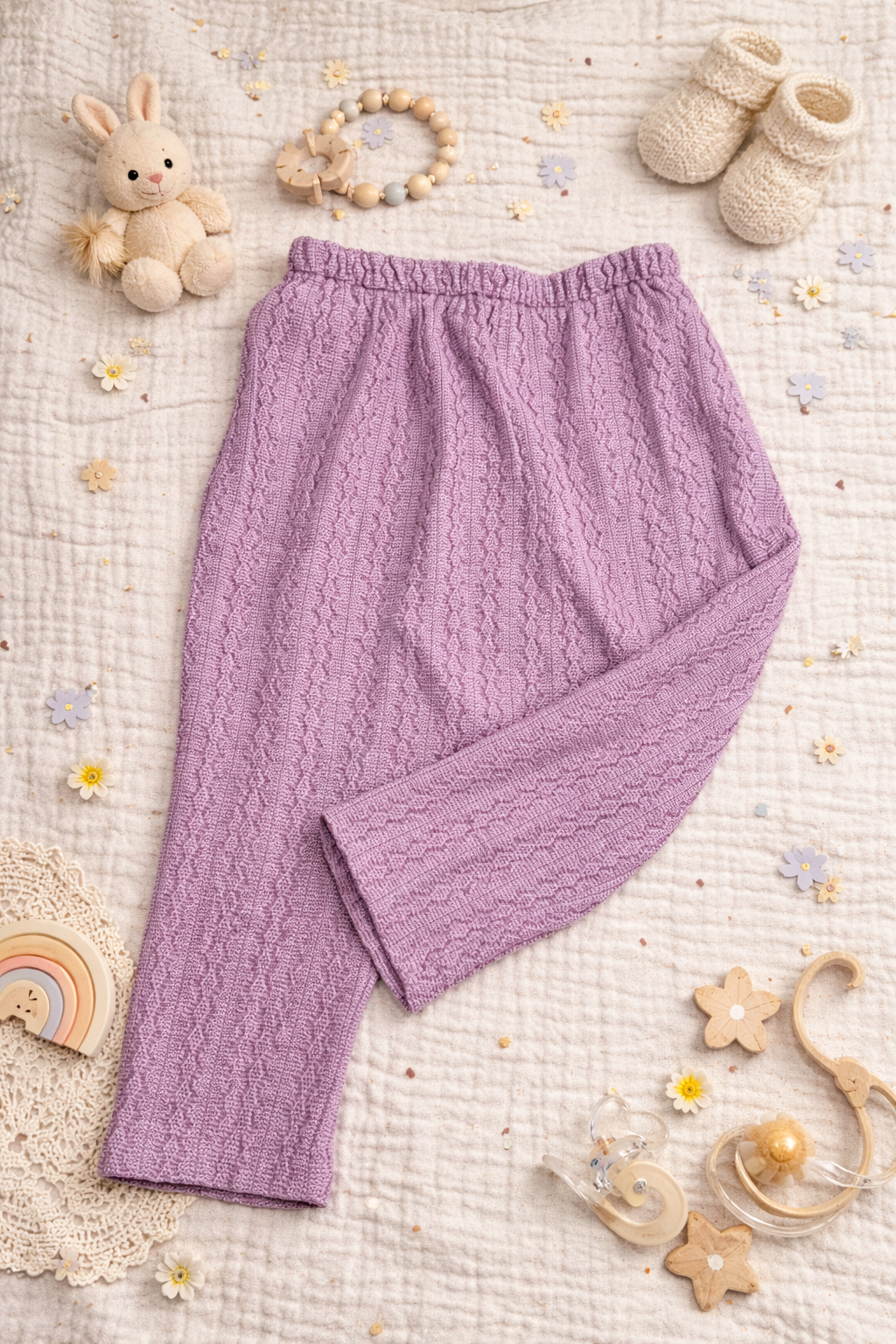 Leggings Zopfstrickmuster rosa