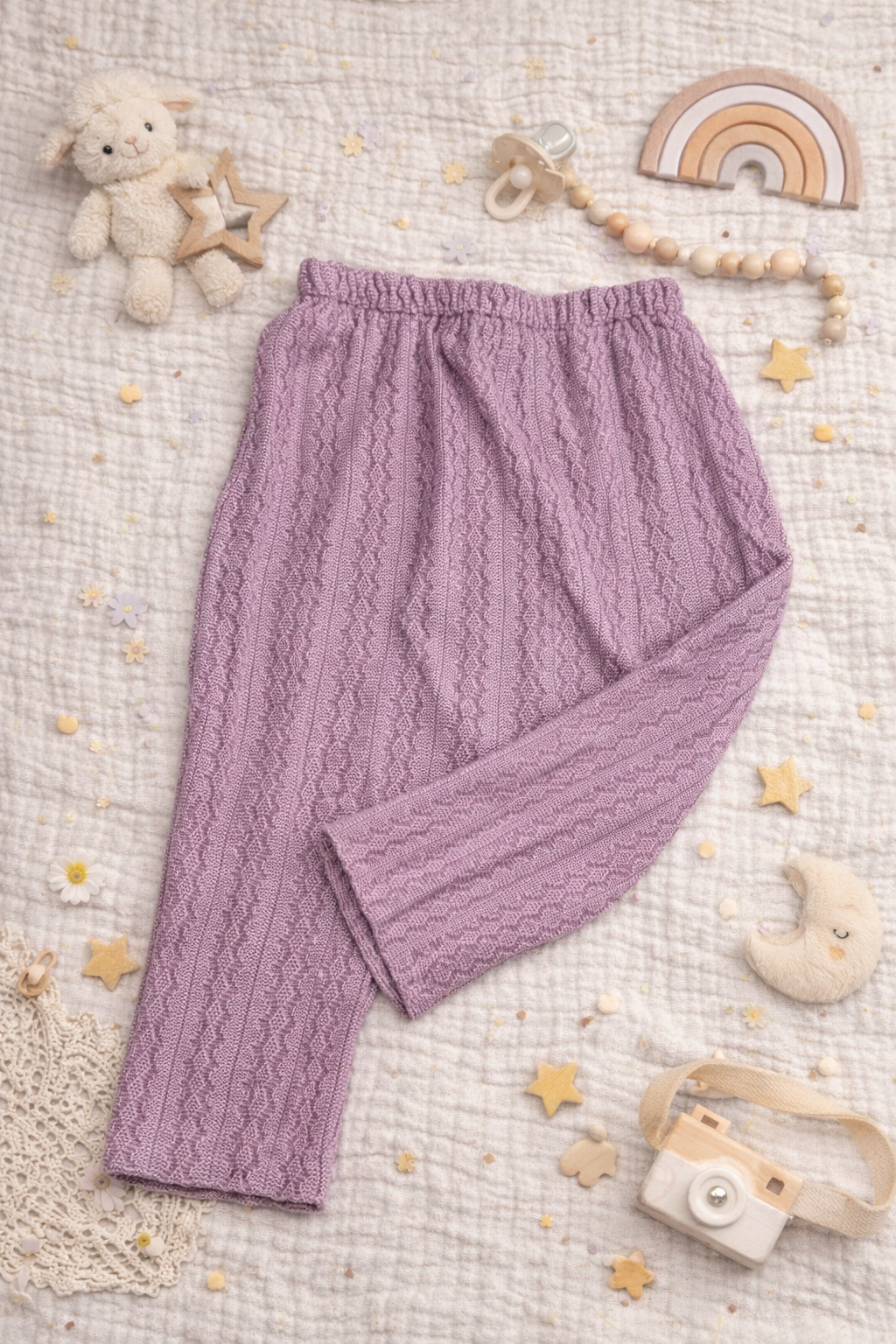 Leggings Zopfstrickmuster rosa