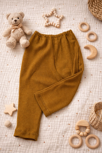 Leggings braun aus Rippjersey