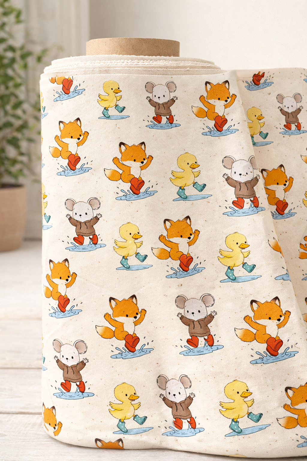 Stoff Pfützenspringen