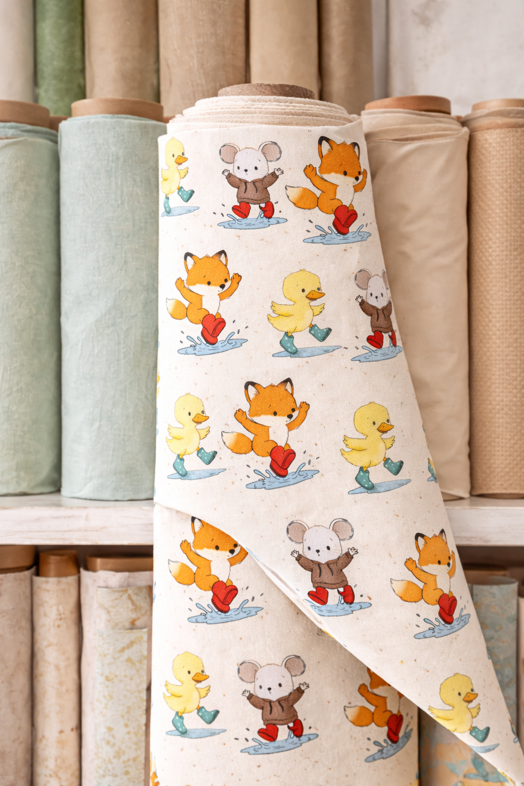 Stoff Pfützenspringen