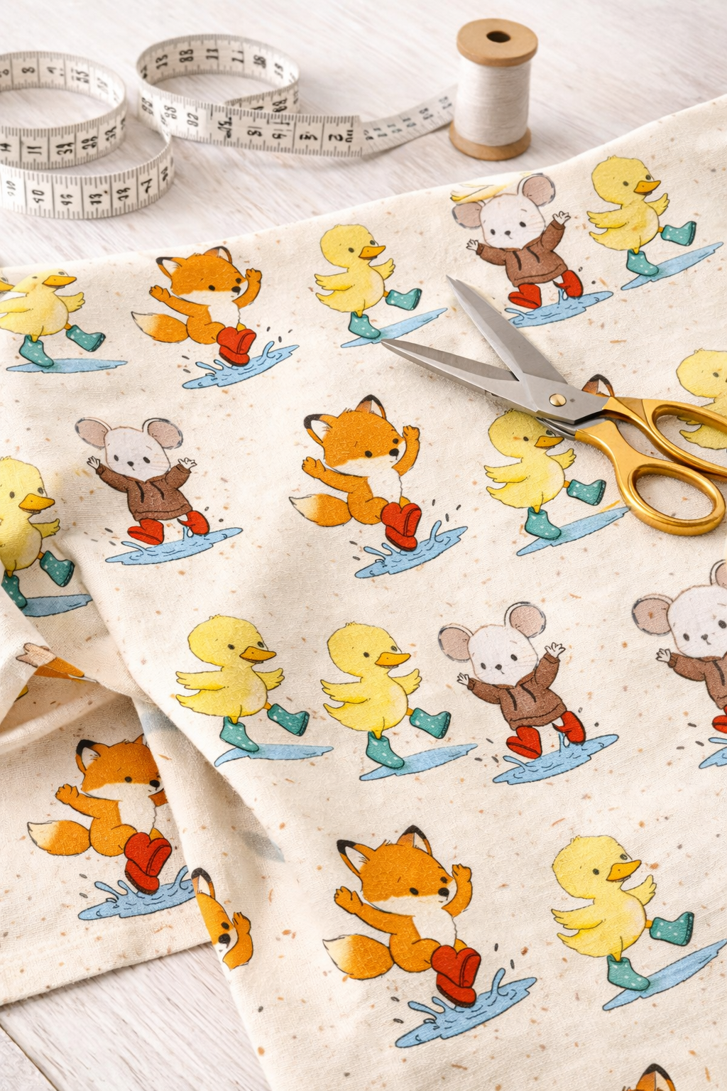 Stoff Pfützenspringen