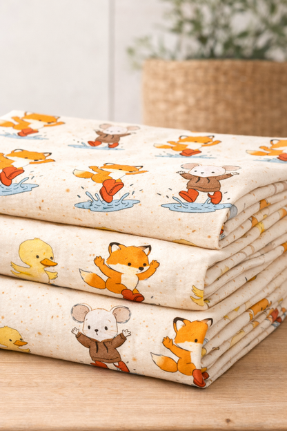 Stoff Pfützenspringen