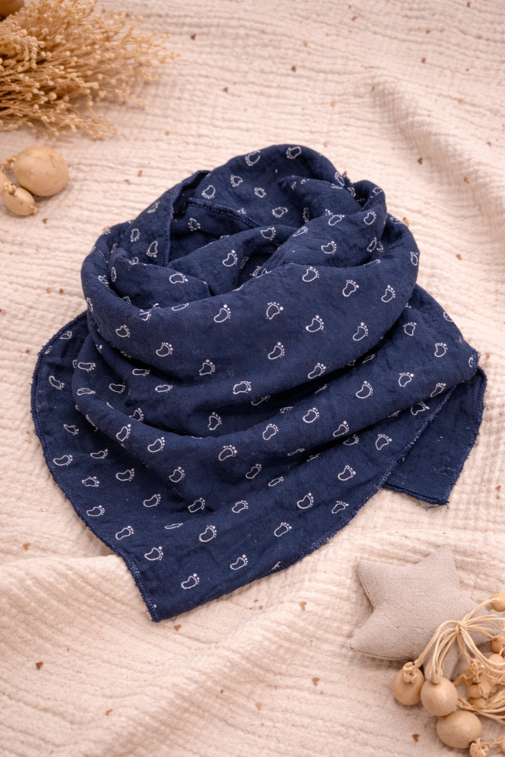 Musselin Halstuch blau