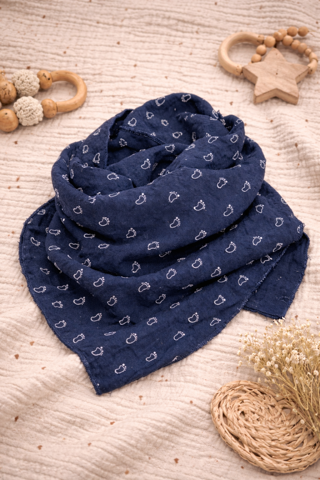 Musselin Halstuch blau