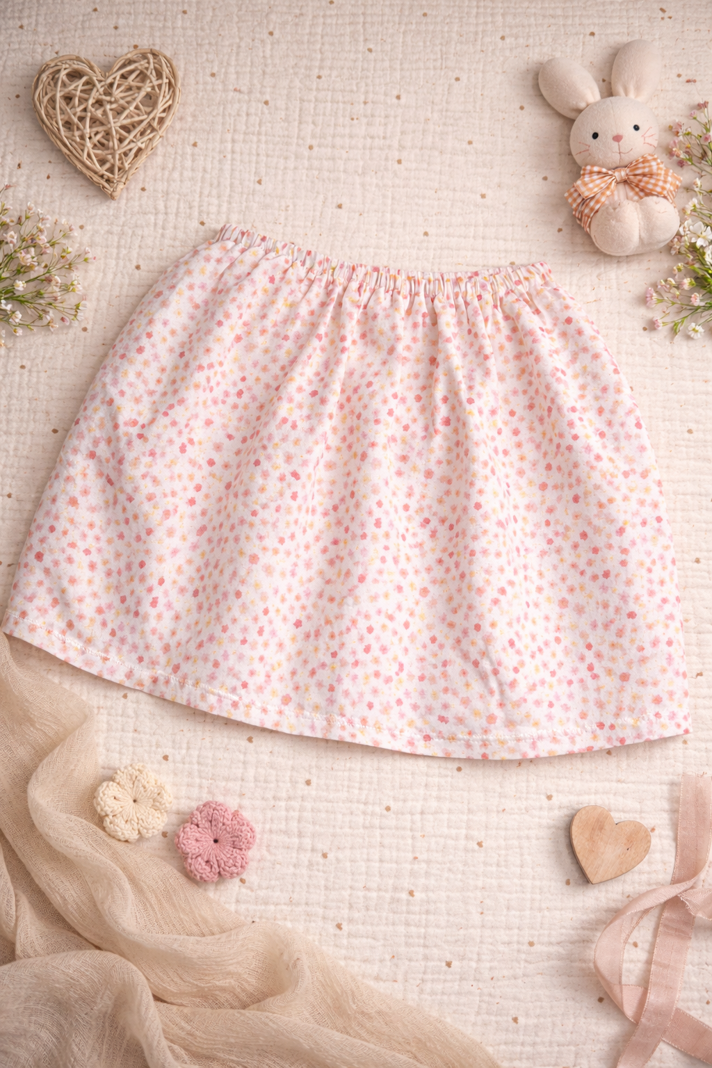 Jupe blanche fleurs