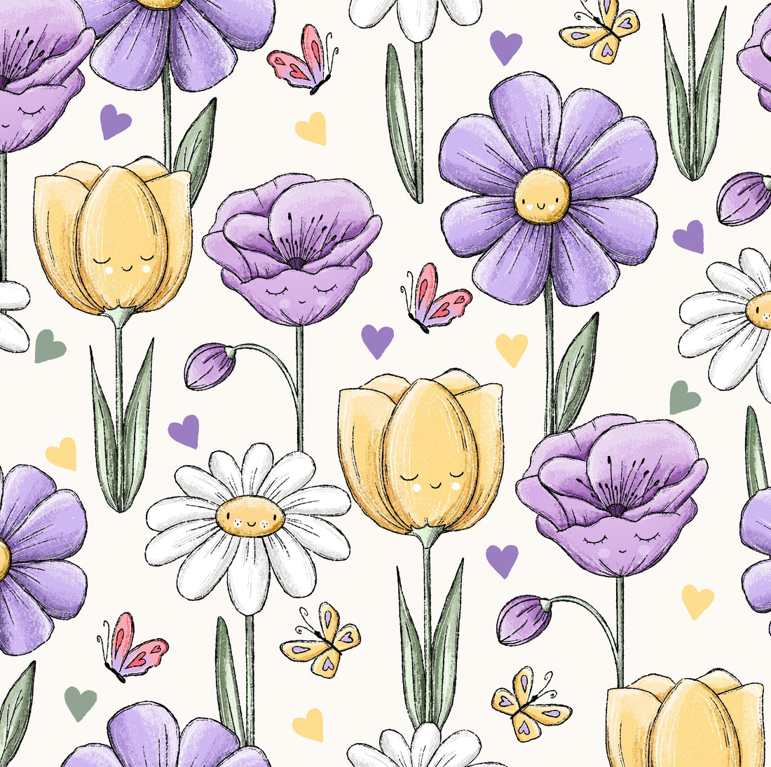 Pompiers fleurs violettes