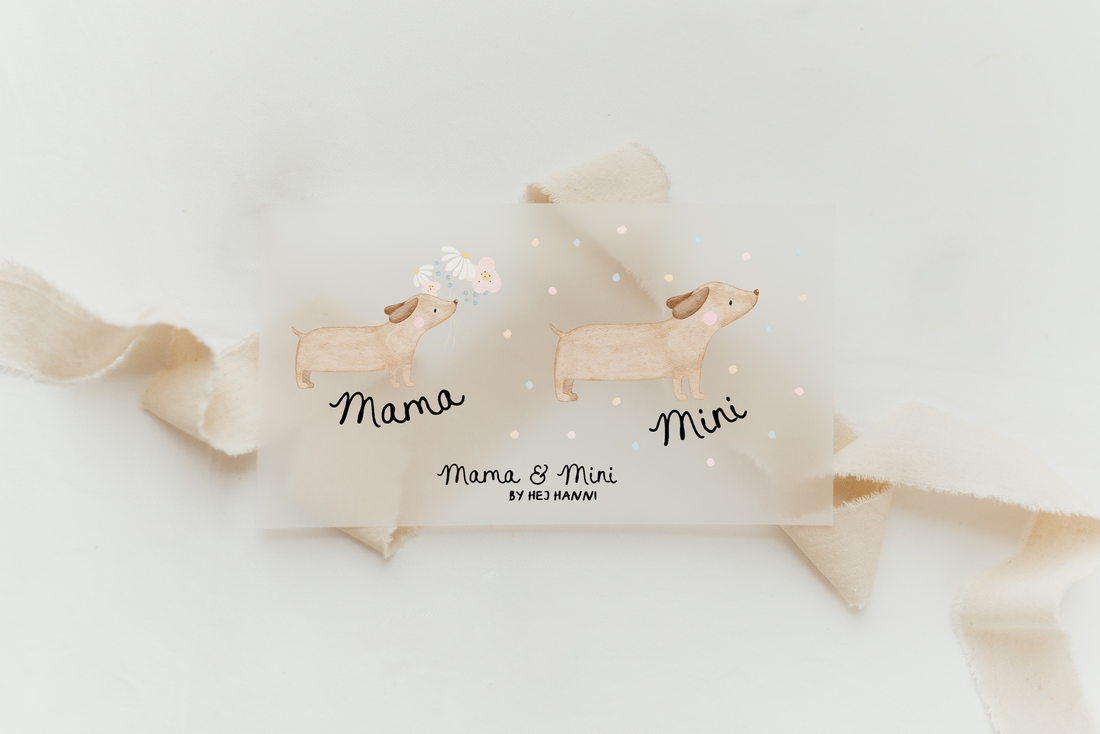 Bügelbild &quot;Mama &amp; Mini Dackel&quot;