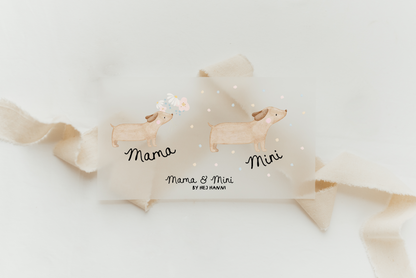 Bügelbild &quot;Mama &amp; Mini Dackel&quot;