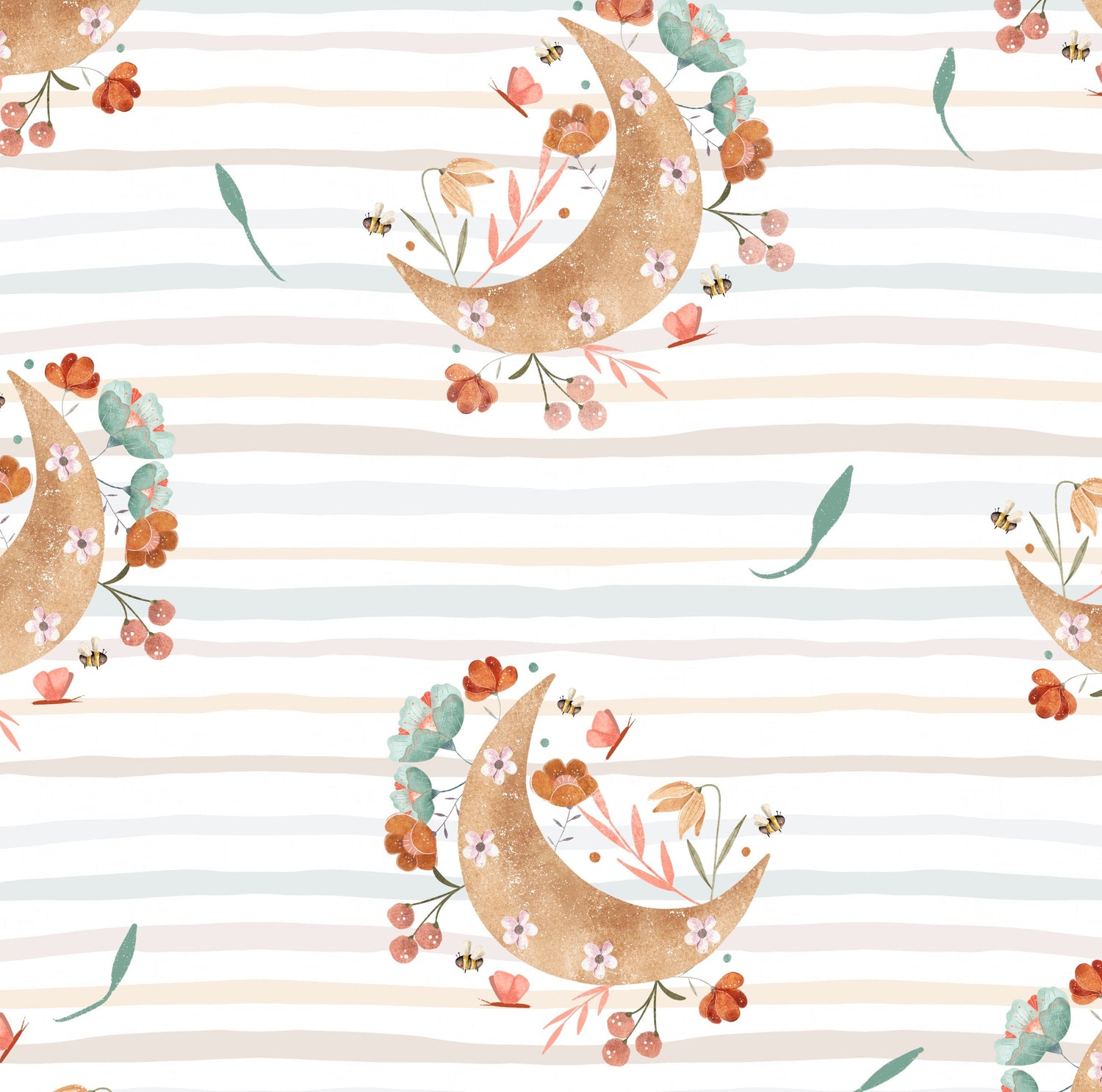 Lune avec des fleurs