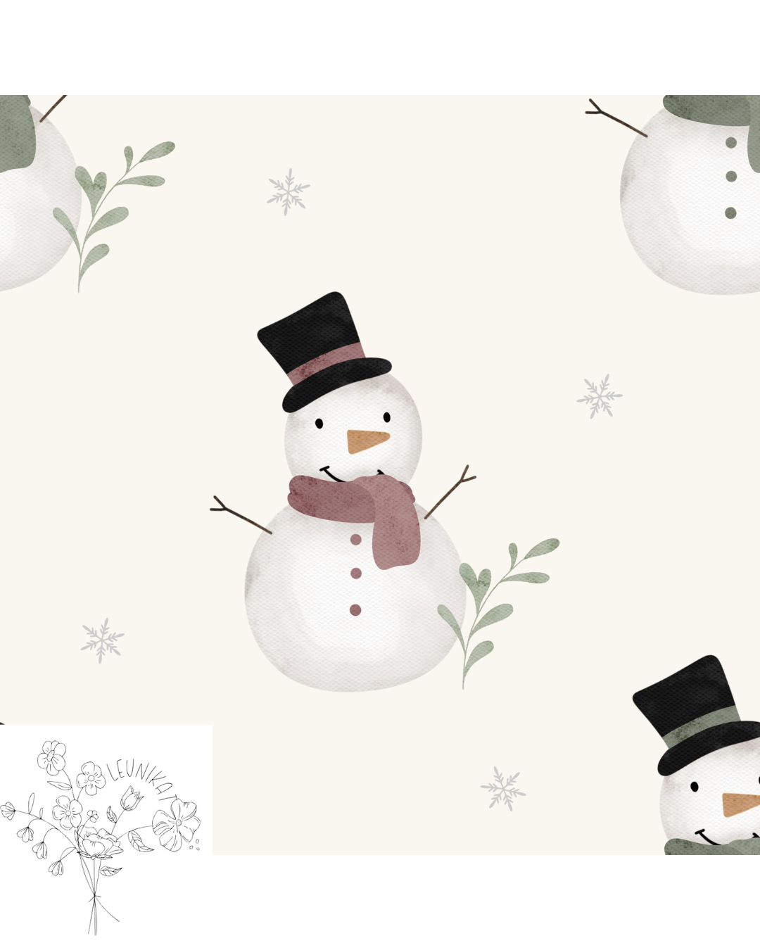 Schneemann mit rosa Schal