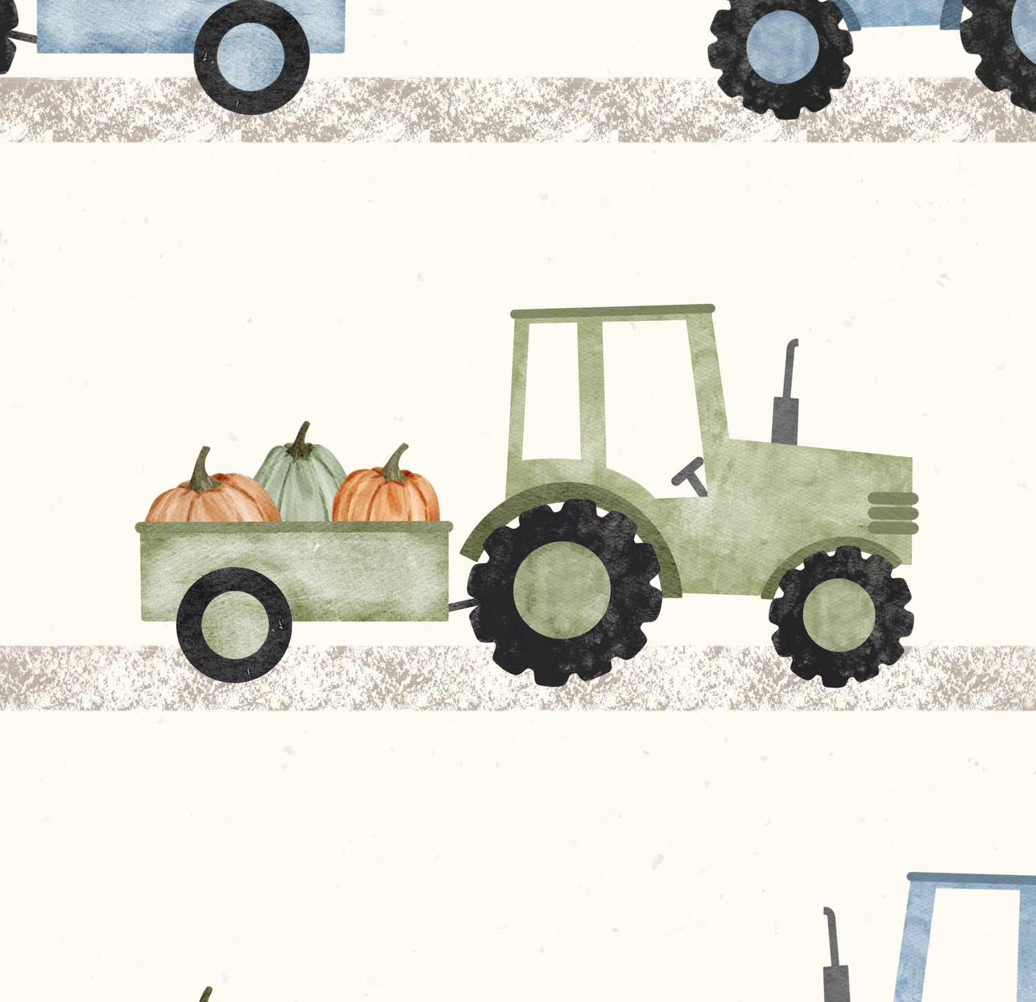 Tracteur vert et bleu