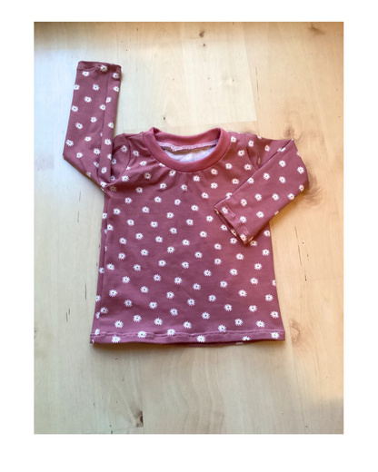 Langarmshirt Blumen altrosa