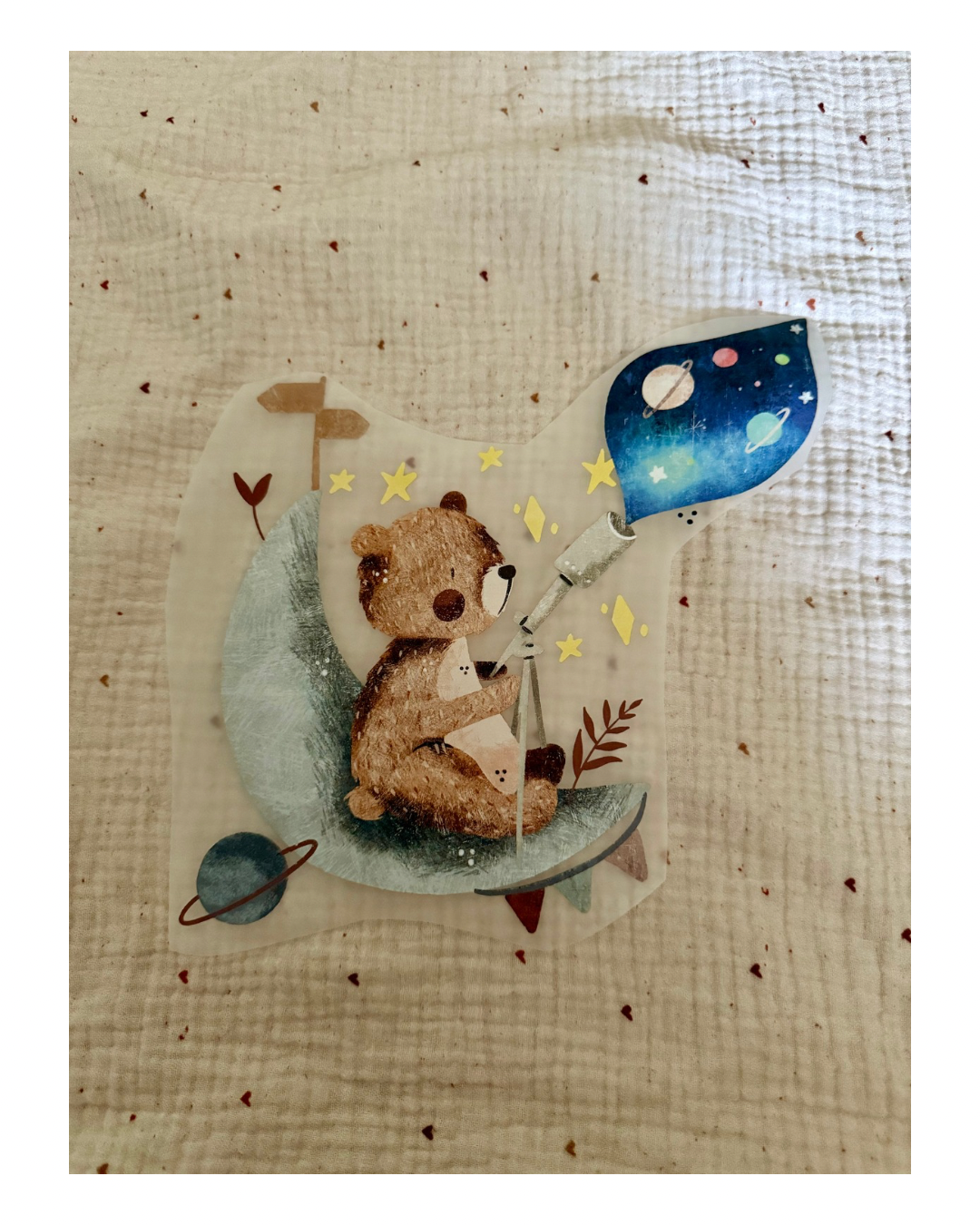 Bügelbild &quot;Bär Planeten&quot;