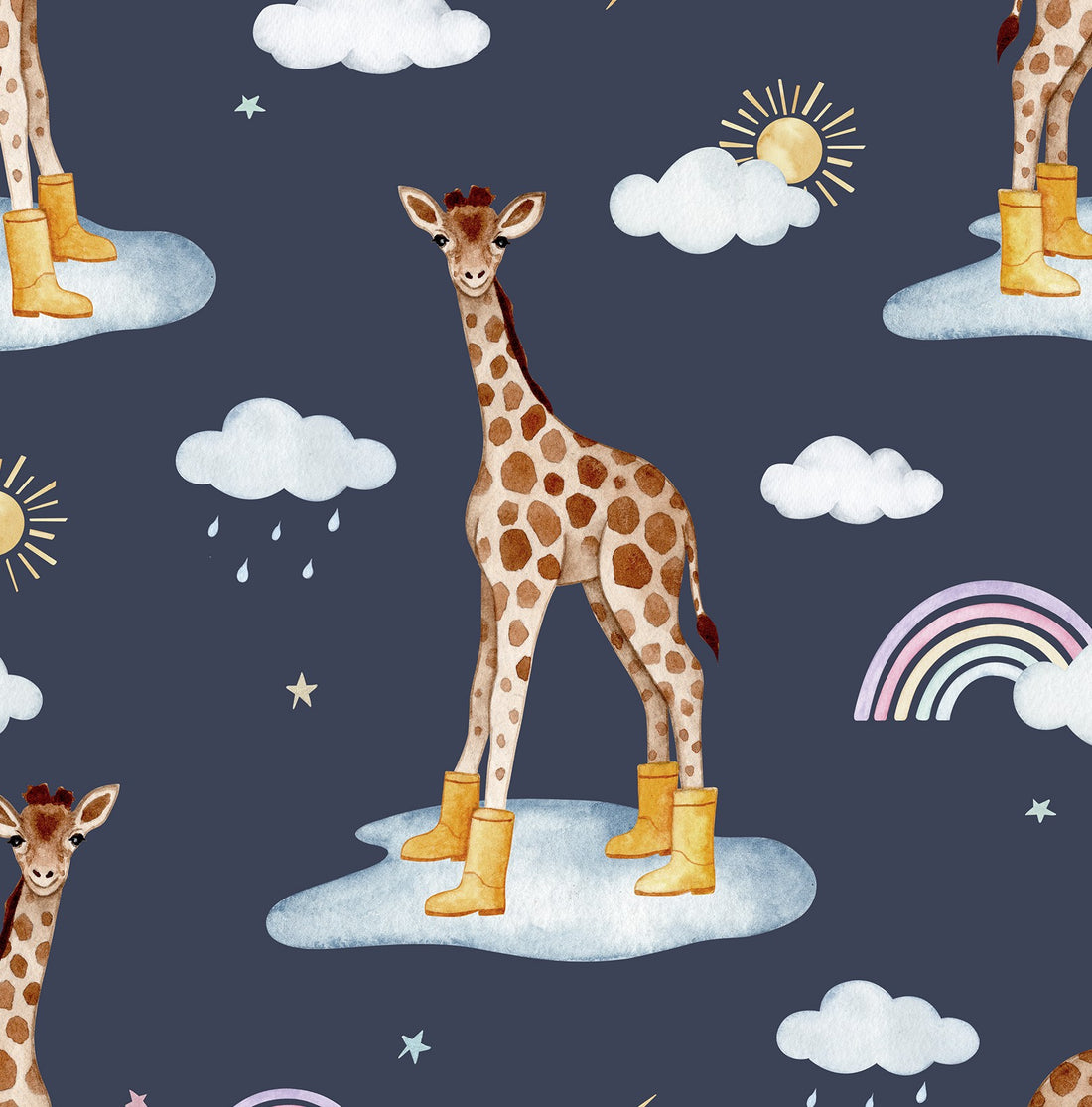 Girafe en bottes de pluie