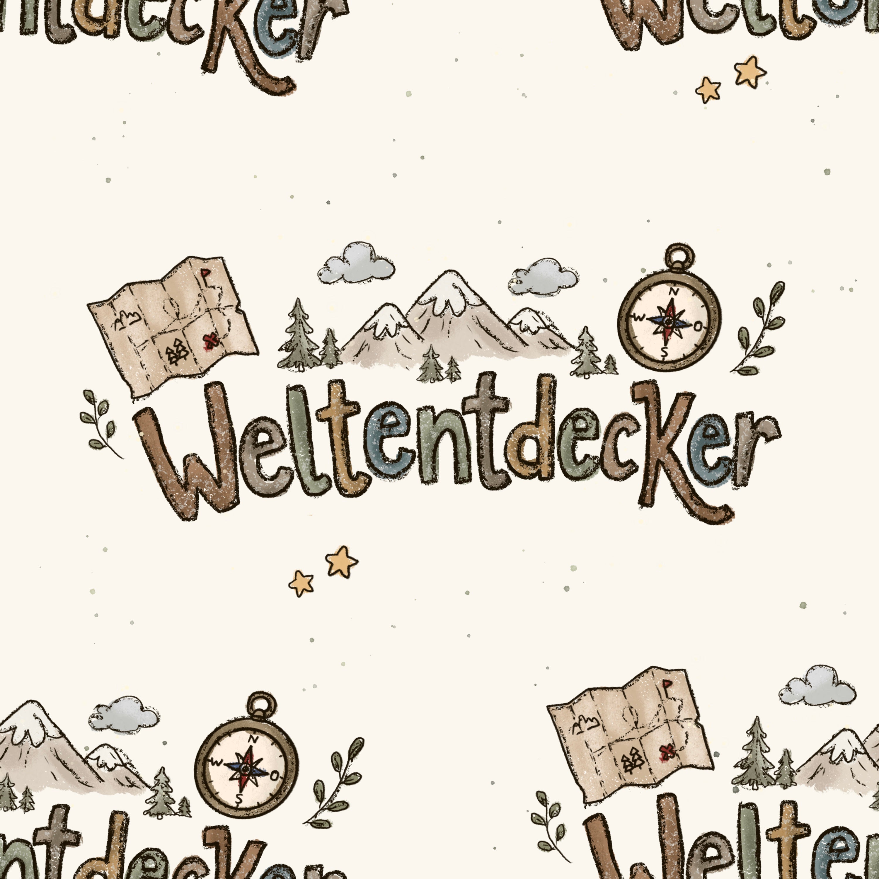 Weltentdecke schriftzug