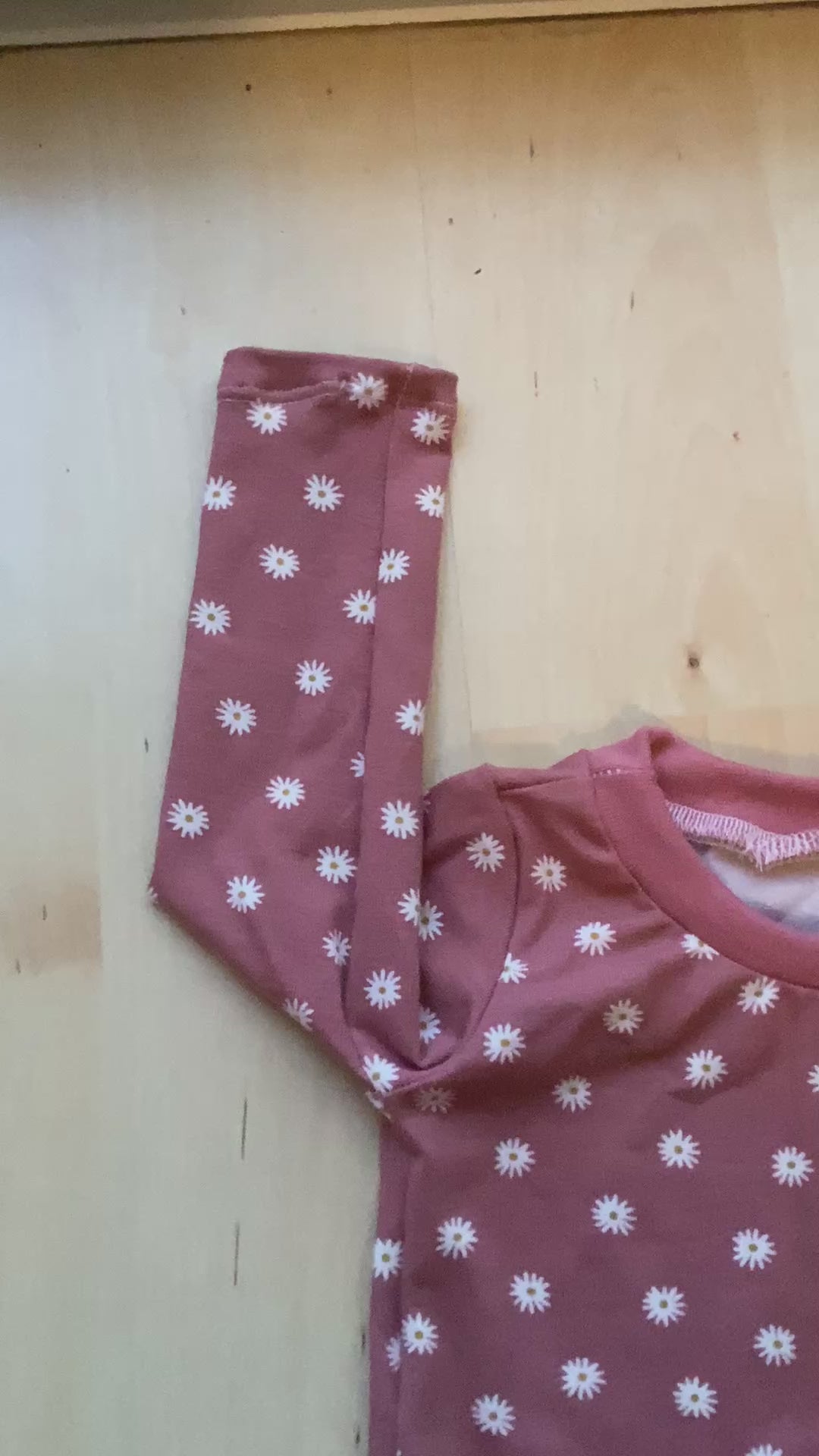 Langarmshirt Blumen altrosa